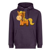 Plum cute horse Heavyweight Hoodie - texasbilliewilder