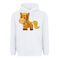 White cute horse Heavyweight Hoodie - texasbilliewilder
