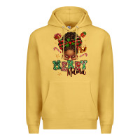 Antique Gold merry mama afro messy bun Premium Hoodie - texasbilliewilder