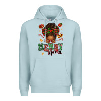 Merry Mama Afro Messy Bun Premium Hoodie | Teevron