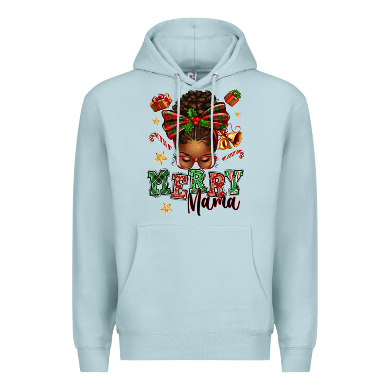 Merry Mama Afro Messy Bun Premium Hoodie by texasbilliewilder | Teevron