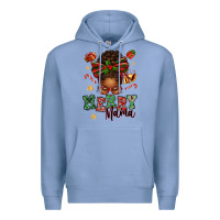 Colony Blue merry mama afro messy bun Premium Hoodie - texasbilliewilder