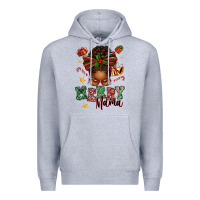 Heather Grey merry mama afro messy bun Premium Hoodie - texasbilliewilder