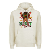 Oatmeal Heather merry mama afro messy bun Premium Hoodie - texasbilliewilder