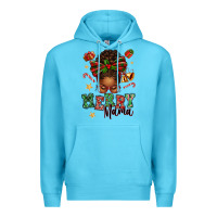 Ocean Blue merry mama afro messy bun Premium Hoodie - texasbilliewilder