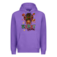 Purple merry mama afro messy bun Premium Hoodie - texasbilliewilder
