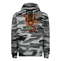 Slate Camo merry mama afro messy bun Premium Hoodie - texasbilliewilder
