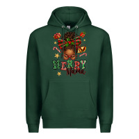 Sports Green merry mama afro messy bun Premium Hoodie - texasbilliewilder