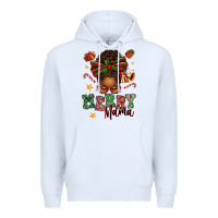White merry mama afro messy bun Premium Hoodie - texasbilliewilder