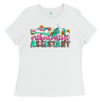 White orthodontist assistant Ladies Tee - Zillion Design Studio