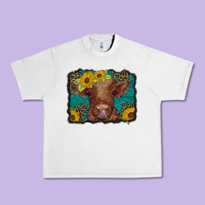 Western Leopard Buffalo Plaid Baby Highland Cow Urban Heavy Tee Designed By Barkaloodesign