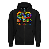 Black be kind autism awareness infinity symbol Zipper Hoodie - LillyAllenDesigns