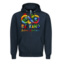 Navy be kind autism awareness infinity symbol Zipper Hoodie - LillyAllenDesigns