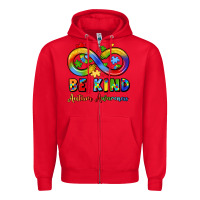 Red be kind autism awareness infinity symbol Zipper Hoodie - LillyAllenDesigns