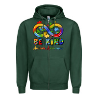 Sports Green be kind autism awareness infinity symbol Zipper Hoodie - LillyAllenDesigns