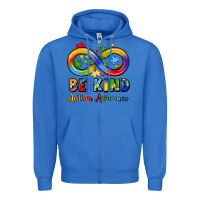 True Royal be kind autism awareness infinity symbol Zipper Hoodie - LillyAllenDesigns