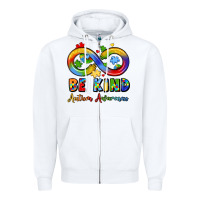 White be kind autism awareness infinity symbol Zipper Hoodie - LillyAllenDesigns