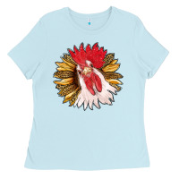 Sunflower With Rooster Ladies Tee | Teevron