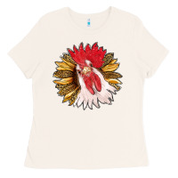 Bone sunflower with rooster Ladies Tee - RanaPortraitStore