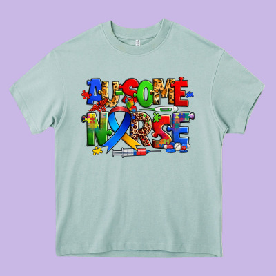 Ausome Autism Nurse Heavy Core Tee Designed By Zillion Design Studio