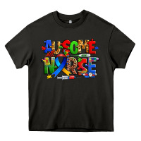 Asphalt ausome autism nurse Heavy Core Tee - Zillion Design Studio
