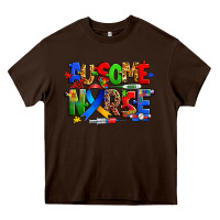Chocolate Brown ausome autism nurse Heavy Core Tee - Zillion Design Studio