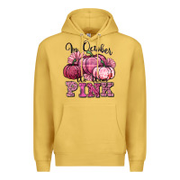 Antique Gold in october we wear pink pumpkin Premium Hoodie - texasbilliewilder