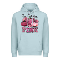 Blue Mist in october we wear pink pumpkin Premium Hoodie - texasbilliewilder