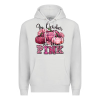 Dove Grey in october we wear pink pumpkin Premium Hoodie - texasbilliewilder
