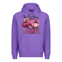 Purple in october we wear pink pumpkin Premium Hoodie - texasbilliewilder
