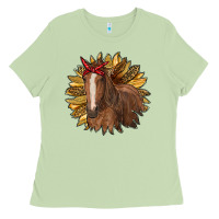 Matcha sunflower with horse Ladies Tee - RanaPortraitStore