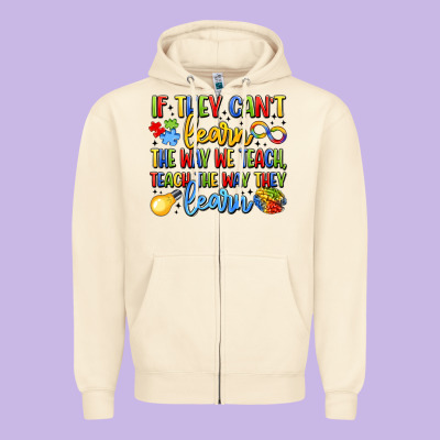 If They Can't Learn The Way We Teach Teach The  Wa Zipper Hoodie Designed By Lillyallendesigns