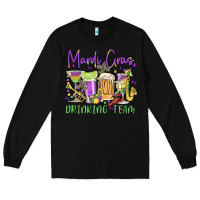 Black mardi gras drinking team Long Sleeve Tee - MaliasSmallBusiness