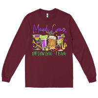 Burgundy mardi gras drinking team Long Sleeve Tee - MaliasSmallBusiness