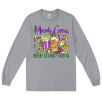 Heather Grey mardi gras drinking team Long Sleeve Tee - MaliasSmallBusiness