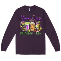 Plum mardi gras drinking team Long Sleeve Tee - MaliasSmallBusiness