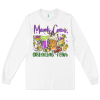 White mardi gras drinking team Long Sleeve Tee - MaliasSmallBusiness