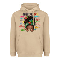 Mushroom afro messy bun teach inspire love teacher blessed Heavyweight Hoodie - NancyCooperArtShop