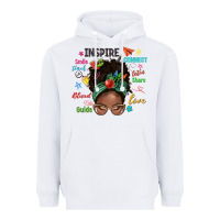 White afro messy bun teach inspire love teacher blessed Heavyweight Hoodie - NancyCooperArtShop