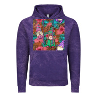 Cloud Purple floral easter gnomes seamless pattern Vintage Hoodie - Artiststas