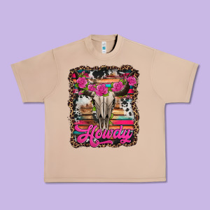 Howdy Valentine's Day Bull Skull Urban Heavy Tee Designed By Jasminsmagicworld