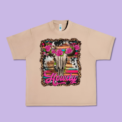 Howdy Valentine's Day Bull Skull Urban Heavy Tee Designed By Jasminsmagicworld