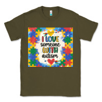 Army Green ı love someone with autism Classic Tee - MaliasSmallBusiness