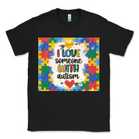 Black ı love someone with autism Classic Tee - MaliasSmallBusiness