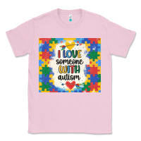 Bubblegum Pink ı love someone with autism Classic Tee - MaliasSmallBusiness