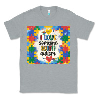 Heather Grey ı love someone with autism Classic Tee - MaliasSmallBusiness