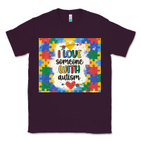 Plum ı love someone with autism Classic Tee - MaliasSmallBusiness