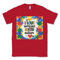Red ı love someone with autism Classic Tee - MaliasSmallBusiness