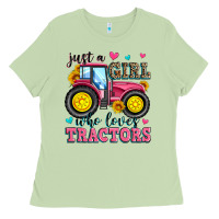 Matcha just a girl who loves tractors Ladies Tee - Zillion Design Studio