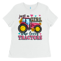 Just A Girl Who Loves Tractors Ladies Tee | Teevron